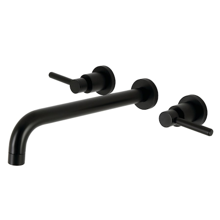 Kingston Brass KS8050DL Wall Mount Tub Faucet, Matte Black KS8050DL